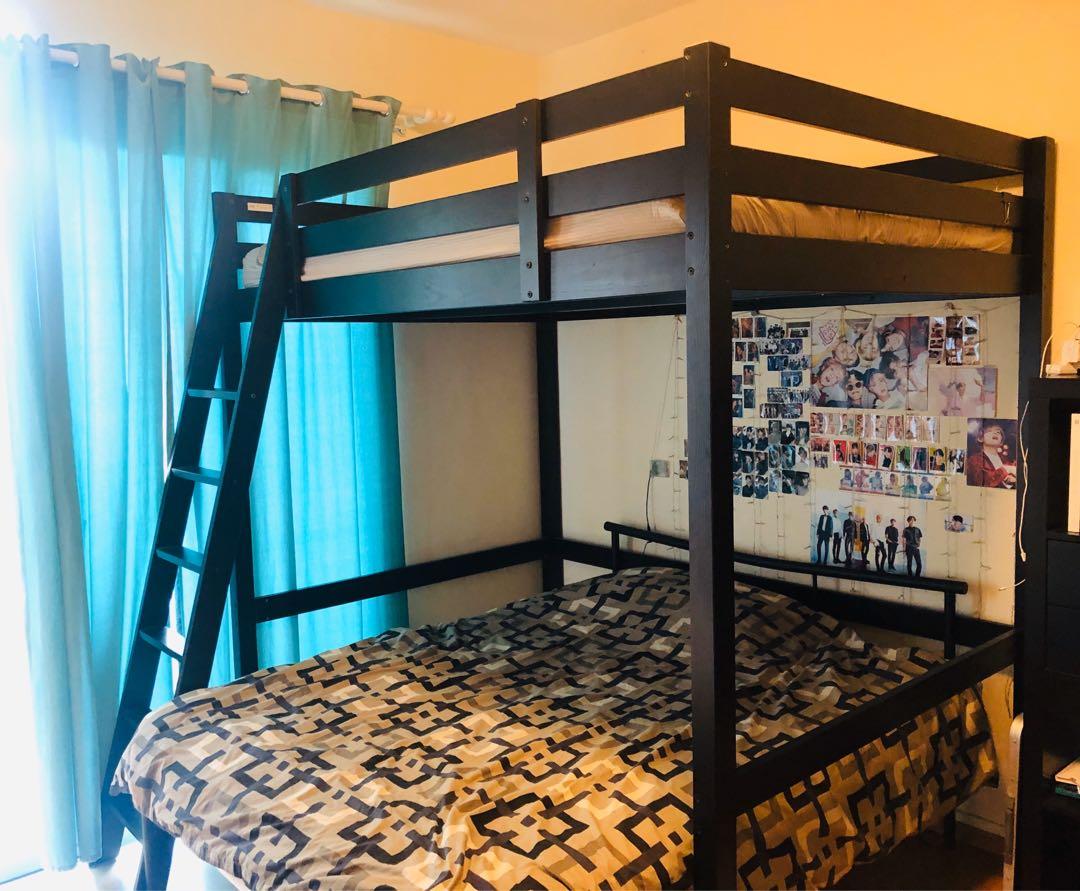 IKEA STORA LOFT BED & MALVIK FOAM MATTRESS, Furniture & Home Living