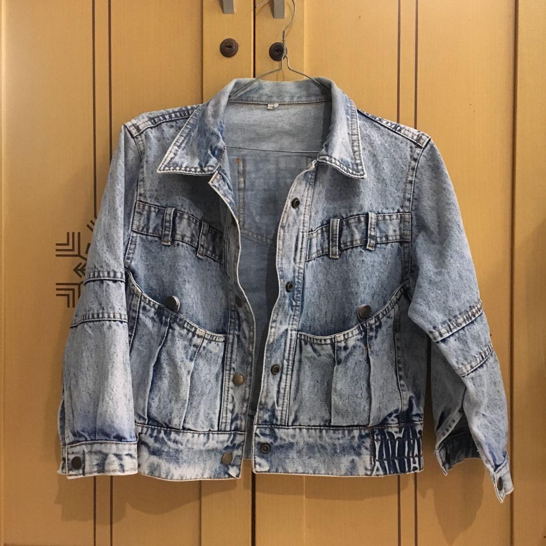 Jacket Denim Jeans Crop Stradivarius 
