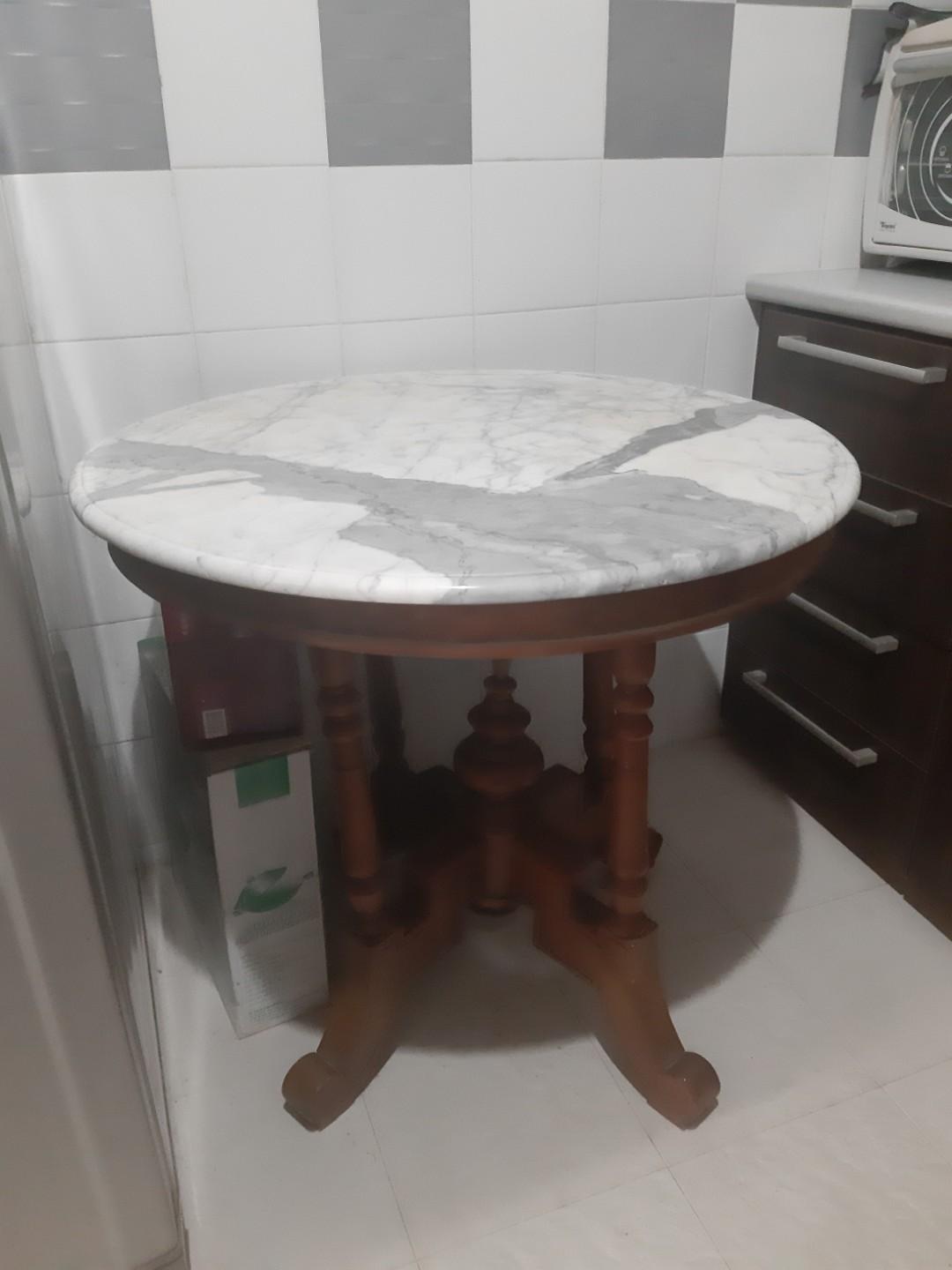 Marble Table Strong Please Get Your Own Mover Furniture Tables Chairs On Carousell