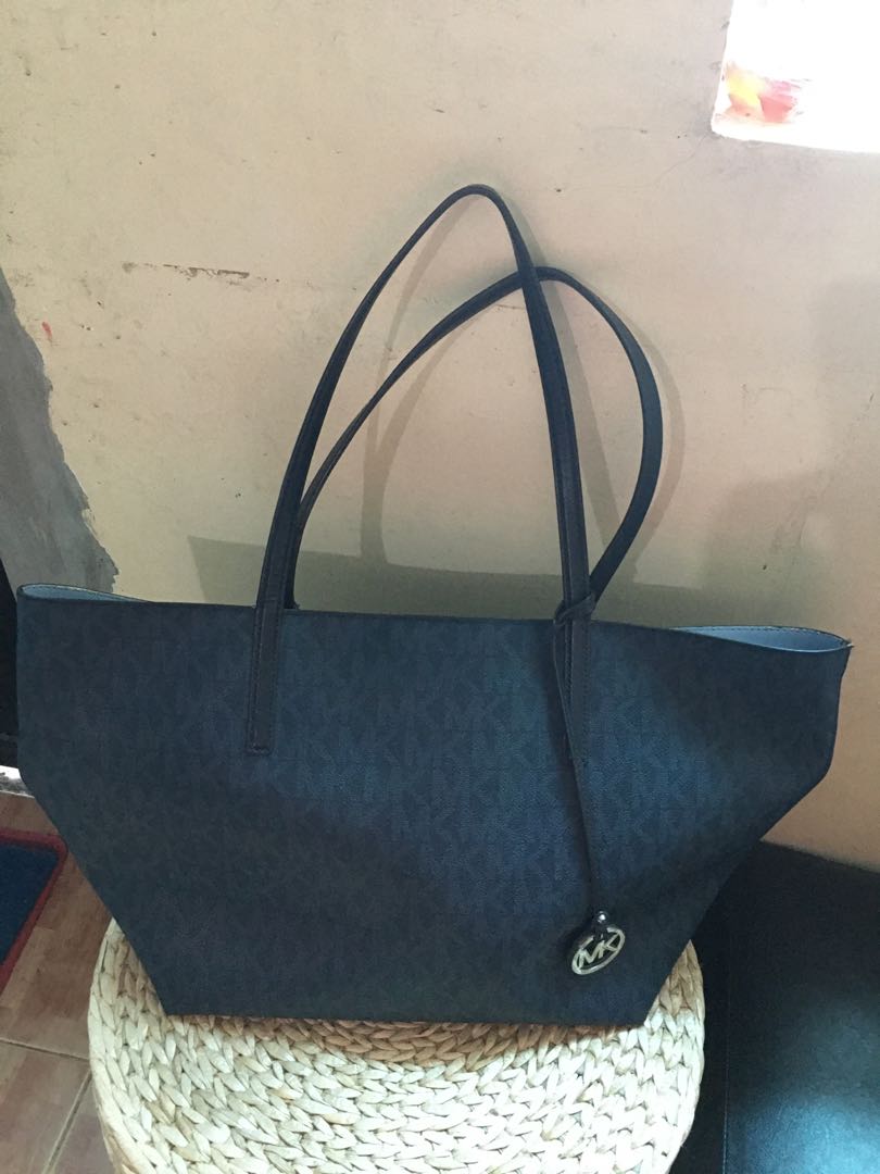 mk tote bag blue