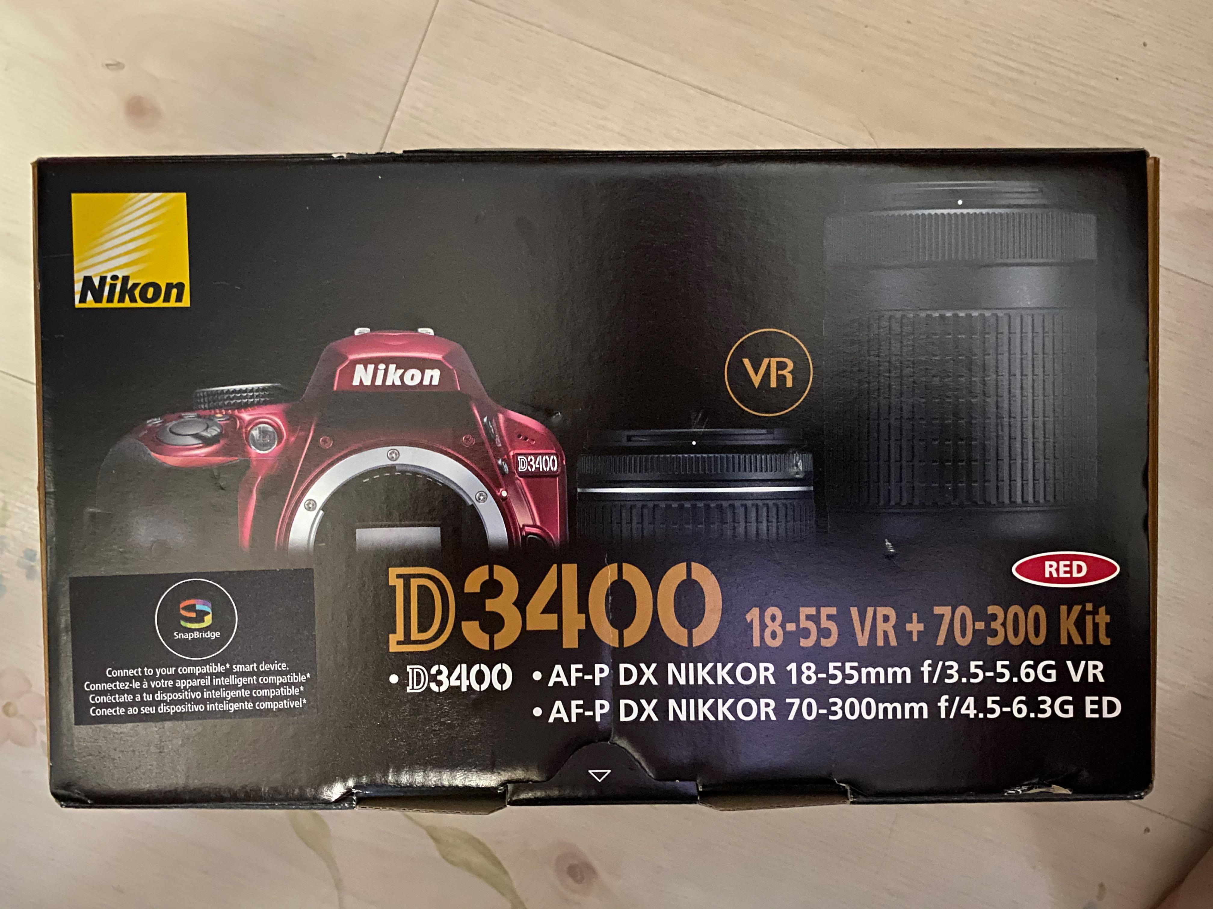Nikon D3400 2 Lenses: 18-55 VR + 70-300 Kit