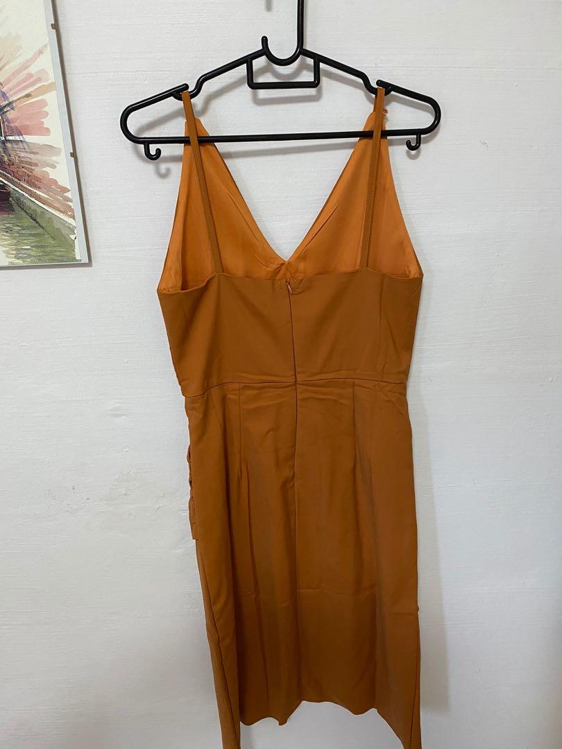 orange classy dress