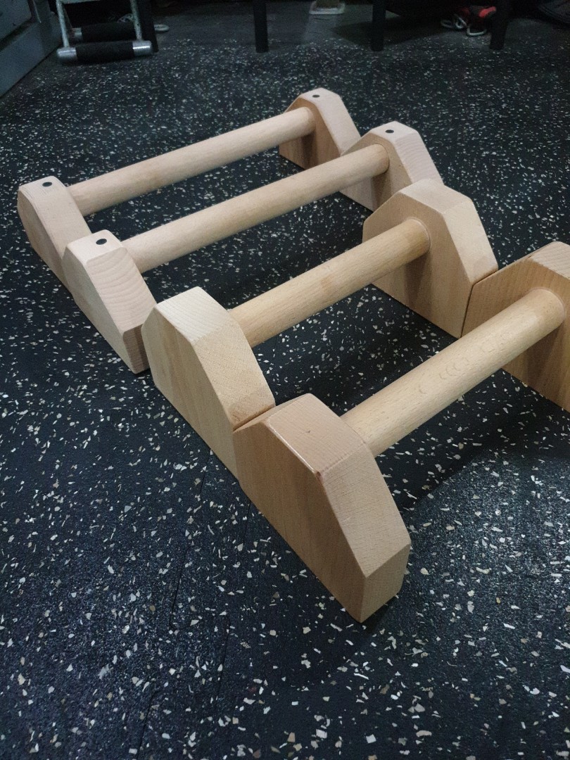 Parallettes Wooden Parallel Bars, Everything Else on Carousell