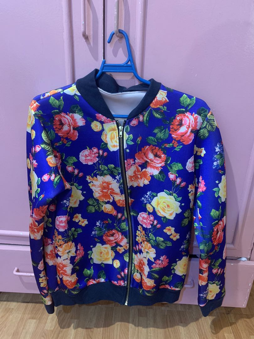 PLUS SIZE FLORAL BOMBER JACKET, Women's Fashion, Coats, Jackets and ...