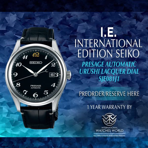 SEIKO INTERNATIONAL EDITION PRESAGE AUTOMATIC SHIPPO DIAL SJE081J1 GOLD  “12” MARKER, Mobile Phones & Gadgets, Wearables & Smart Watches on Carousell