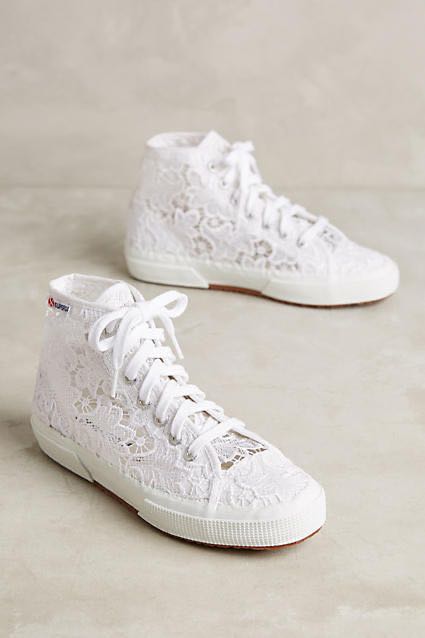 Superga white lace sneakers outlet