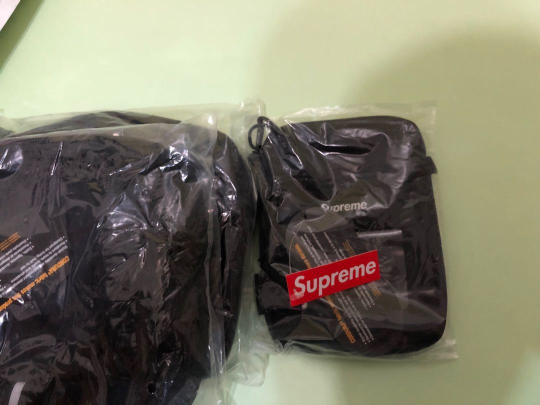 supreme 19ss utility pouch 全新黑色shoulder bag, 男裝, 袋, 腰袋 