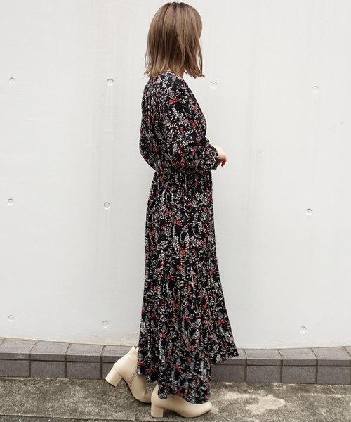 Japanese Brand Tiptop V Collar Floral Pattern Chiffon One Piece Dress Ebay