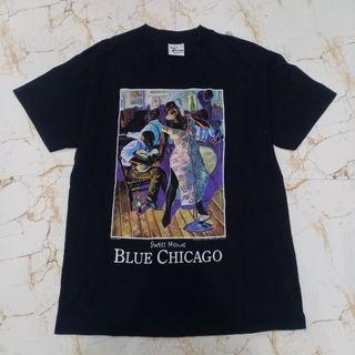 kaos band blue chicago vintage