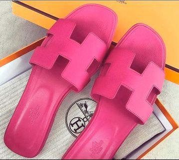Hermes Oran Sandals Pink Size 36 ON HAND FROM EUROPE