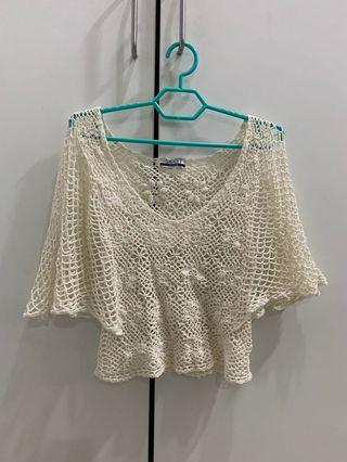 White Knitted Crop Top