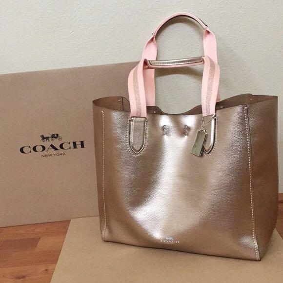 Coach derby tote rose gold hot sale