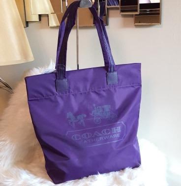 Coach Shopper Nylon Tote Bag Purple Women s Fashion Bags
