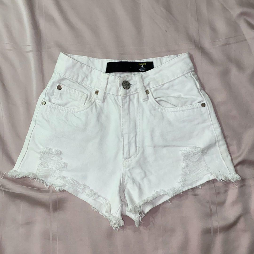 White ripped shorts clearance