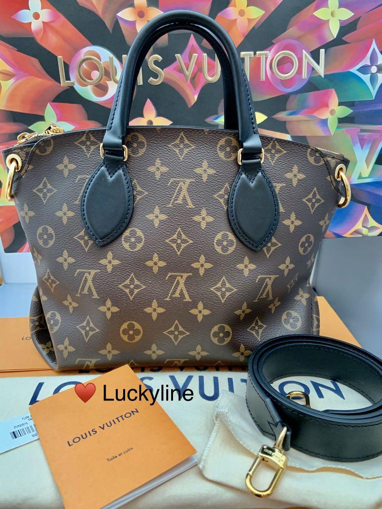Full Set Receipt ♥️ Louis Vuitton Flower Zipped Tote PM (Monogram and black leather) LIKE BRAND ...