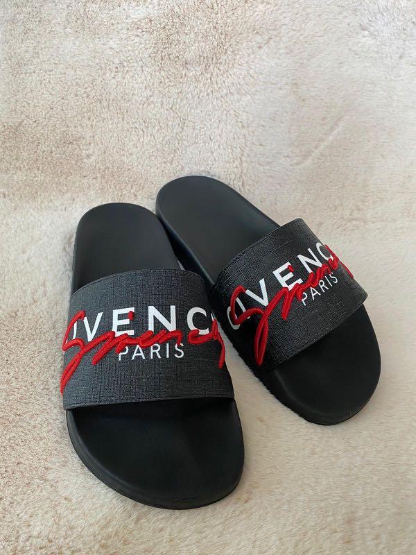 Givenchy Red & Black Slides, Men's Fashion, Footwear, Flipflops and Slides  on Carousell