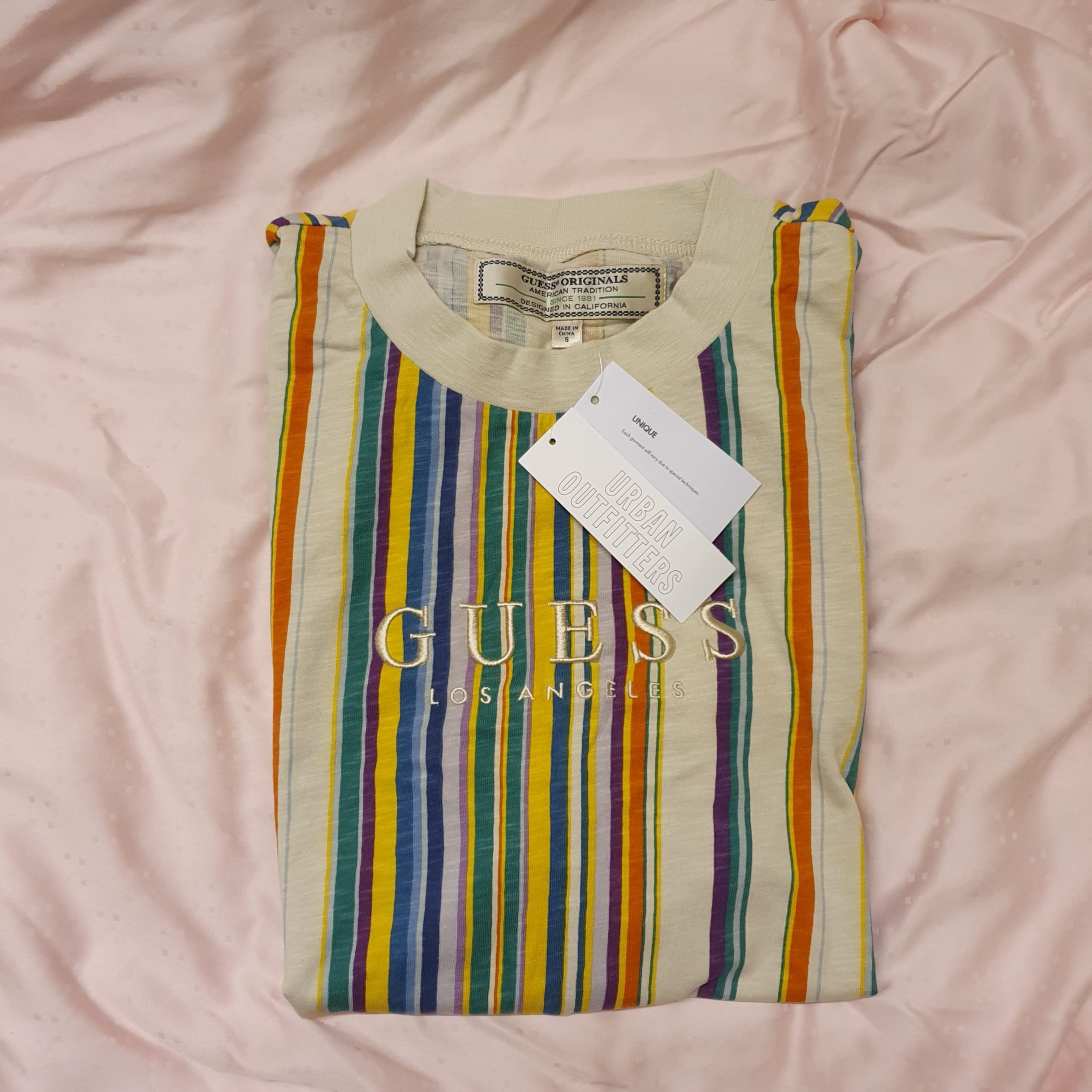 Guess multicolor striped tee cheap