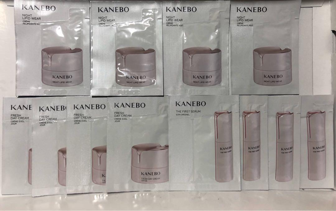 Kanebo sample （分類：面部 - 面部護理）位於 Hong Kong。 由 mlw321 提交（商品編號 283545913，圖片 1）。簡介： NIGHT LIPID WEAR A Night Cream 0.5 ml x 4 FRESH DAY CREAM SPF15 0.5 ml x 4 THE FIRST SERUM 0.6 x 4。
