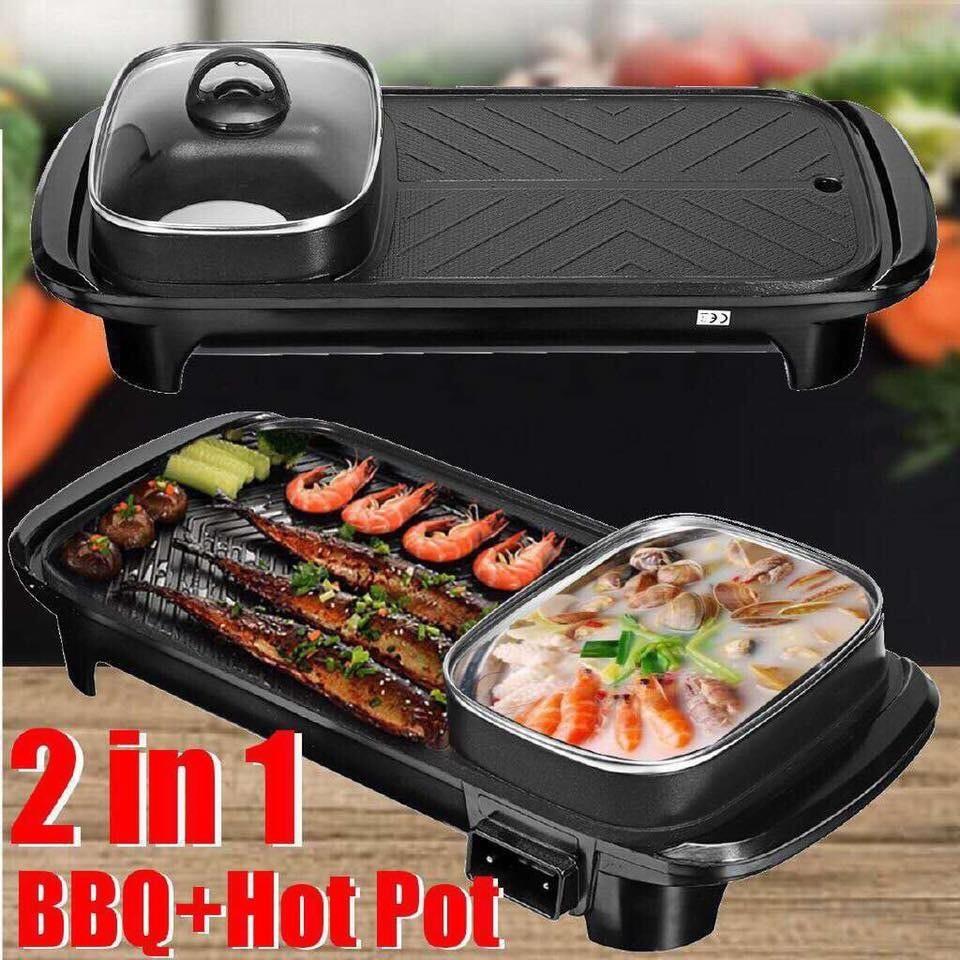 Korean Samgyupsal Cooking 2 in 1 Electeic BBQ Grill with Hotpot, TV