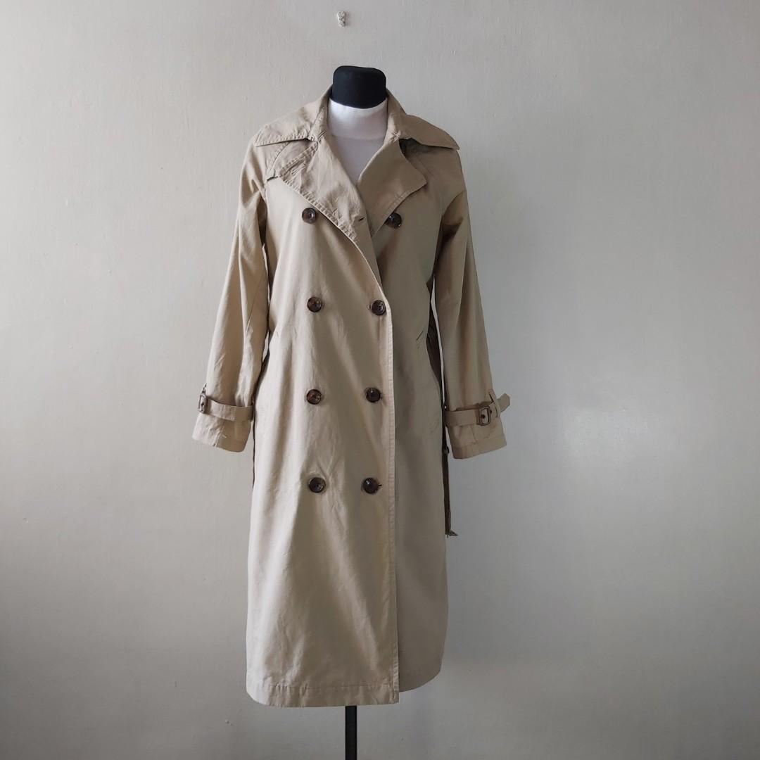 Lightweight long khaki trench coat, Women's Fashion, Coats, Jackets and