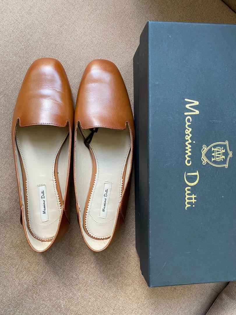 Massimo Dutti soft leather loafers, Women's Fashion, Footwear 