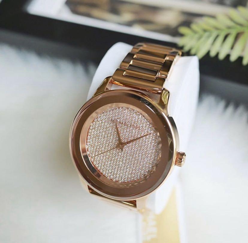 Michael Kors Kinley Pave Rose Gold Dial Watch MK6210