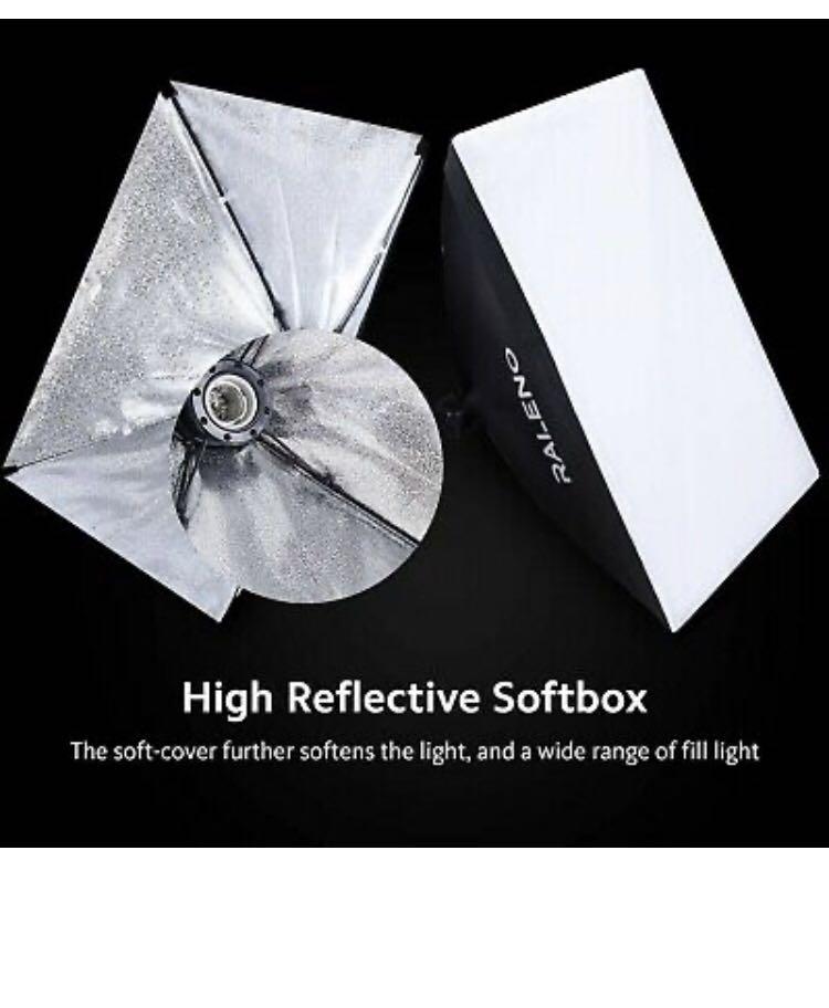 RALENO Softbox Photography Lighting Kit 20"X28" Photography Continuous
