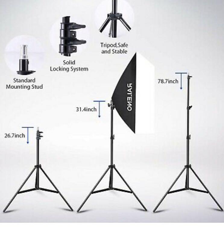 RALENO Softbox Photography Lighting Kit 20"X28" Photography Continuous