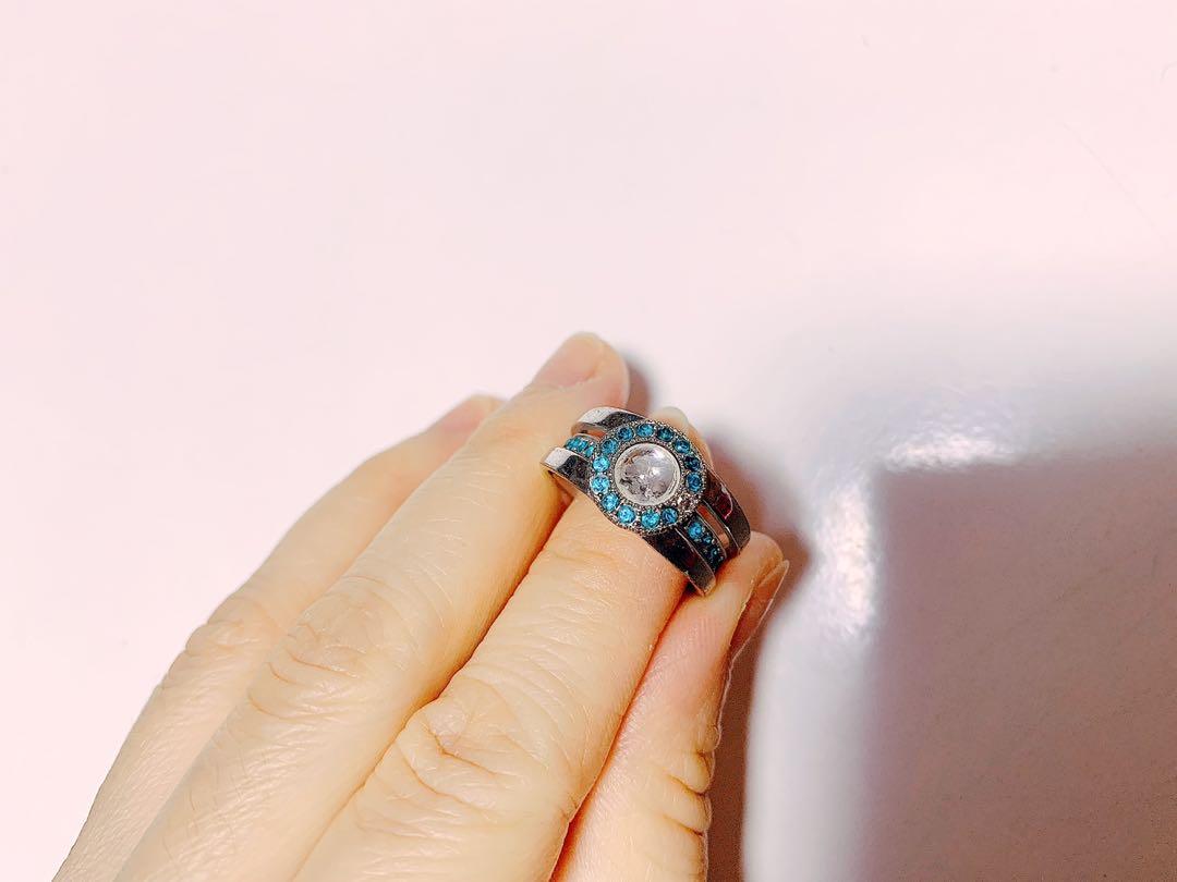 Ring (Category: Rings) located in Singapore. Submitted by 123.7712 (Listing ID 283548414, Image 3). Description: 100% authentic Christian Dior - Christian Dior by John Galliano light blue Crystal Ring in Silver plated metal. $50 Condition: 1 crystal dropped but still in good condition and shiny .