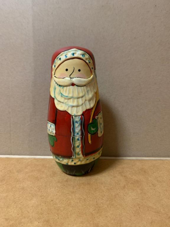 Antique Handcrafted Russian Nesting Dolls (Santa Claus), Furniture