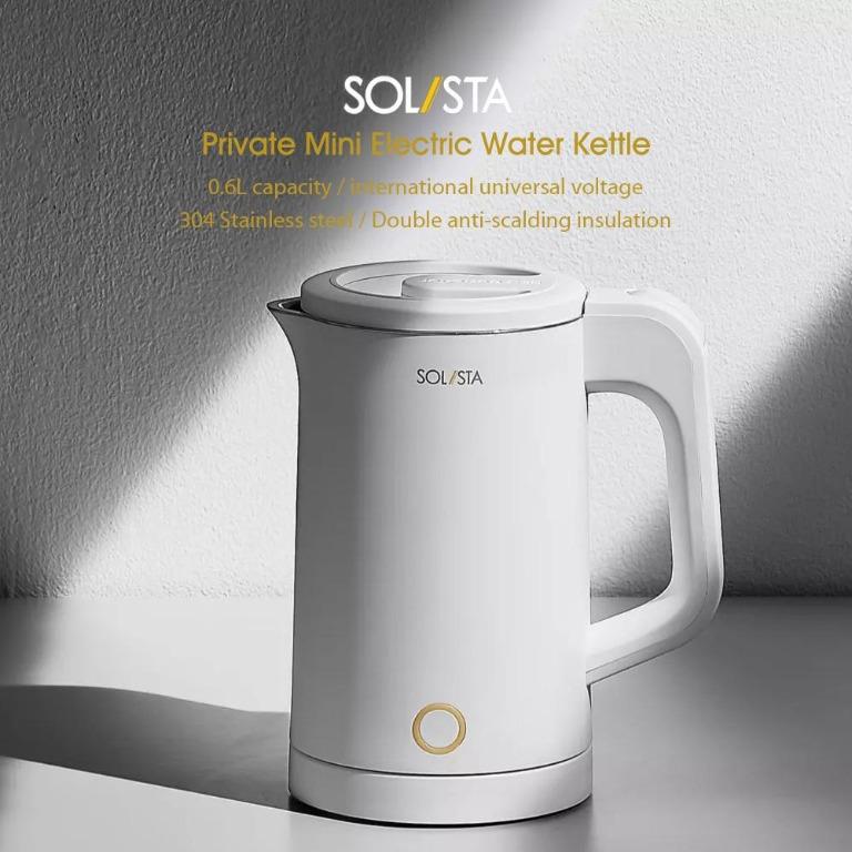 Ultra Portable Travel Xiaomi Solista 0.6L Capacity Private Mini Water Kettle  1000W Small Electric Kettle 304 Stainless Steel Kitchen Water Kettle Fast  Boiling Safe and Odorless for Home Office, TV u0026 Home