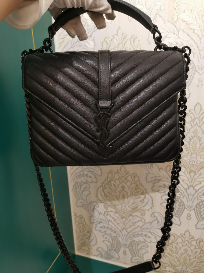 YSL Saint Laurent College Medium in Matelasse leather So black Luxury Bags Wallets on Carousell