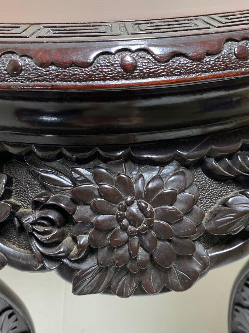 Antique Wood Round Table with Hand Crafting, Furniture & Home Living