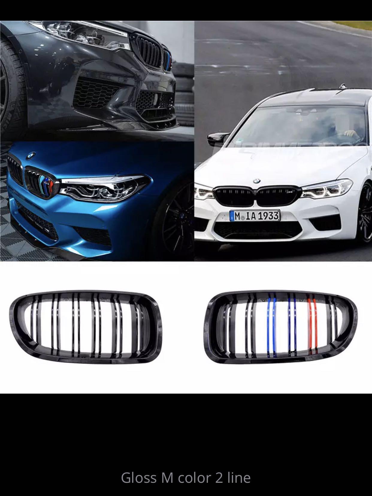 Bmw F10 F11 F18 5 Series And 11 17 1 Pair Car Kidney Grill Racing Grille M Colour Black Color Gloss Finish Double Line Grille Car Accessories Accessories On Carousell