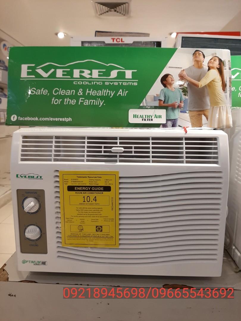 Everest Window Type Aircon 1hp 2hp (manual No Timer