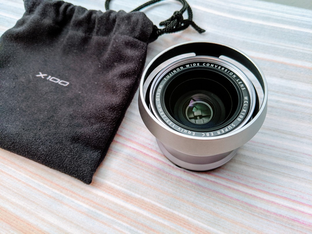 Fujifilm WCLX100 Wide Converter Silver + JJC hood, Photography, Lens