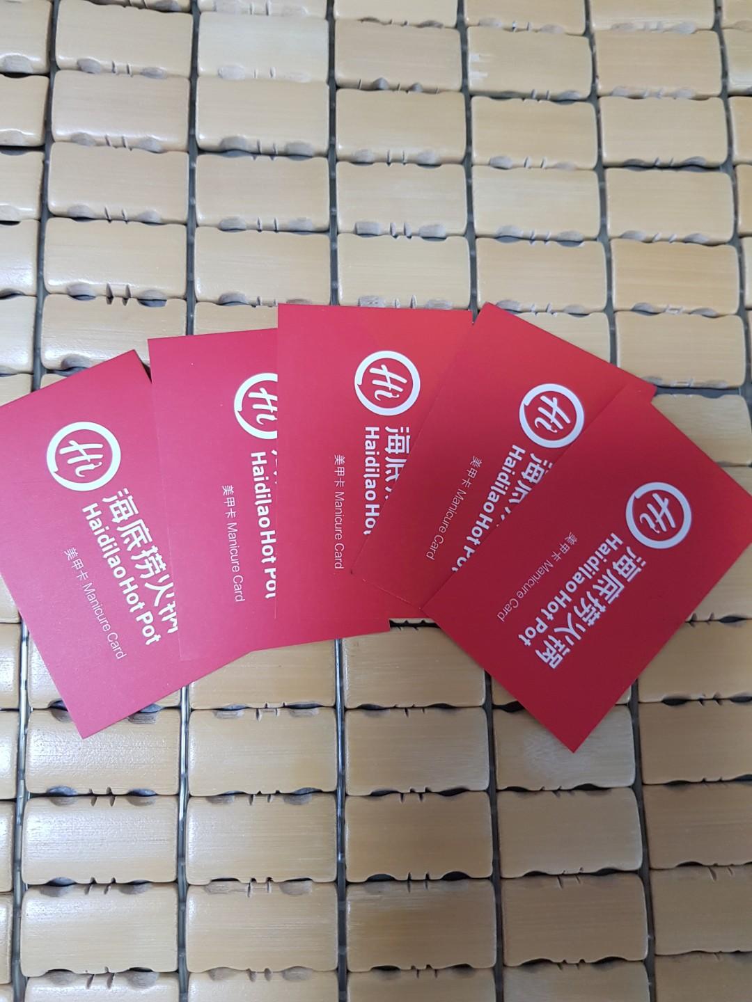 Haidilao Hotpot Manicure Card, Tickets & Vouchers, Vouchers on Carousell