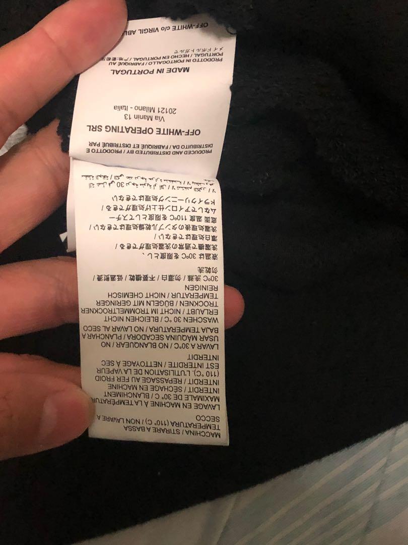 Off white sale hoodie receipt
