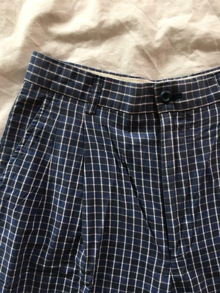 plaid mom shorts