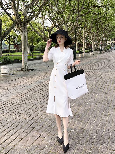 White blazer midi top dress