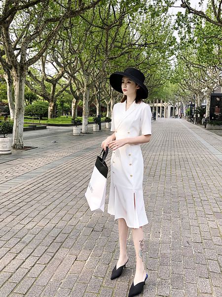 White blazer midi top dress