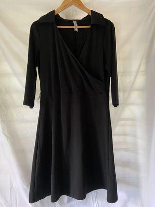 Black overlap dress