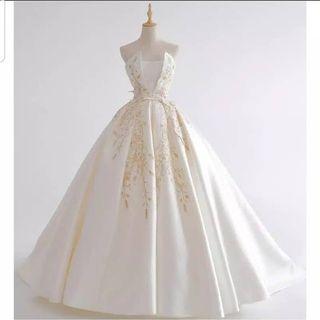 Gaun pengantin satin bridal - evening gown -pernikahan -baju pengantin modern -wedding dress import
