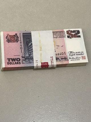 Old notes $2 running number