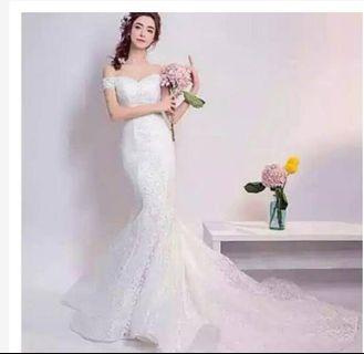 Gaun wedding mermaid/gaun prewedding /gaun pengantin /gaun import