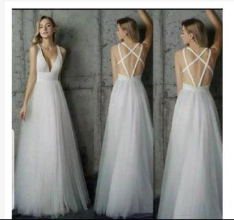Party dress Backless/gaun pesta/gaun pantai /gaun singer /gaun mc /gaun penyanyi