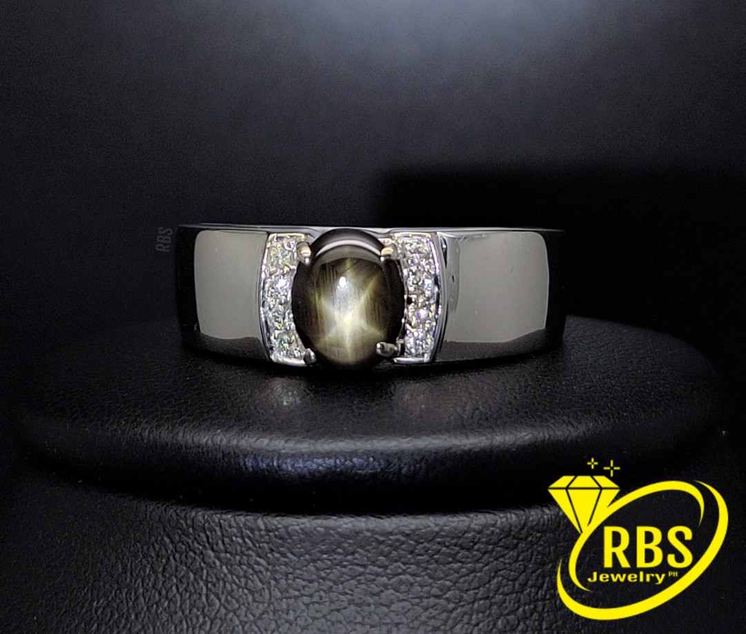 14k Golden Star Sapphire Diamond Ring