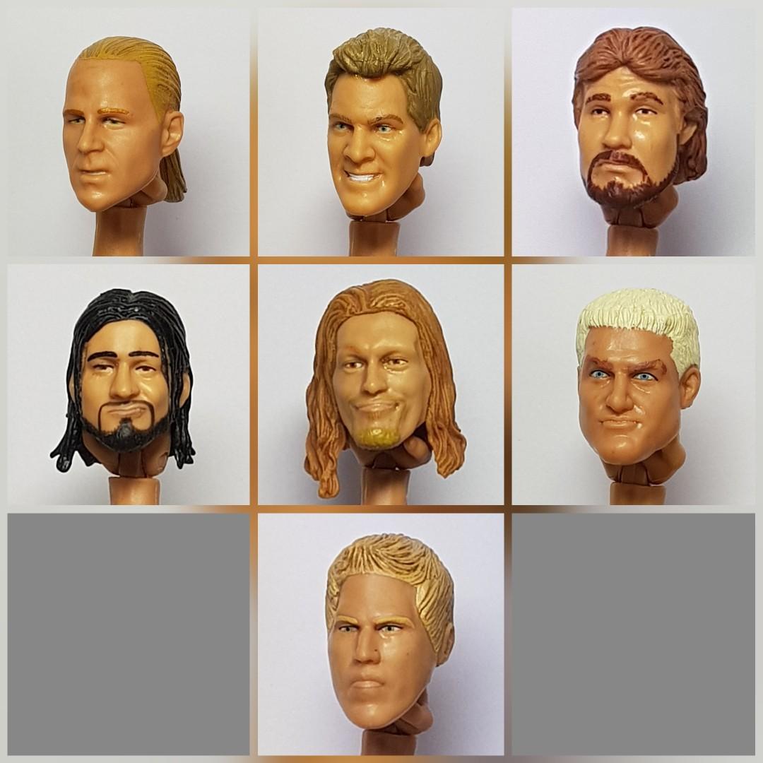 7 Head Sculpts to Choose From for Mattel WWE Elite Basic wrestling