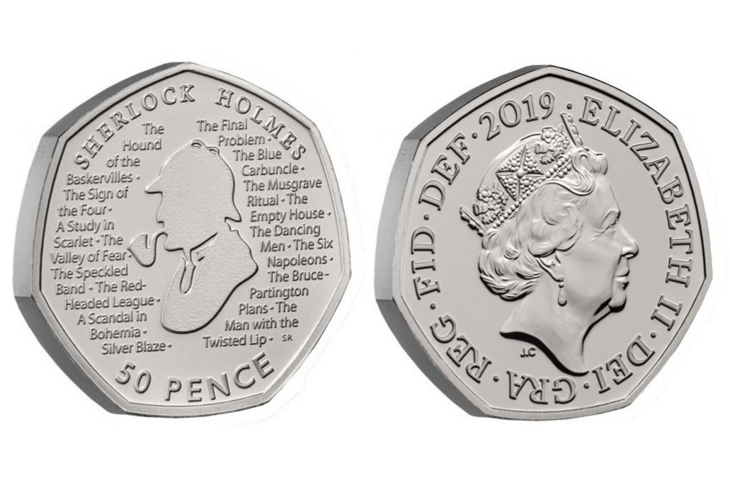 《英國皇家鑄幣廠》Sherlock Holmes 2019 UK 50p Brilliant Uncirculated Coin