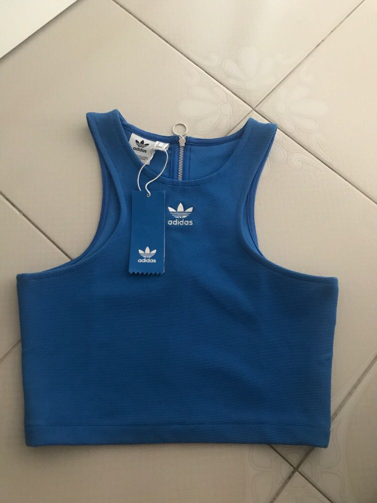 adidas crop top blue